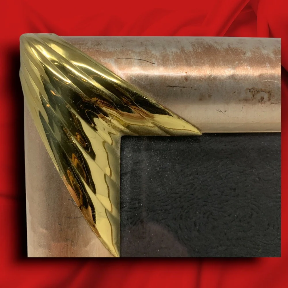 Vtg 1980's Metallic Copper Gold Picture Frame 8